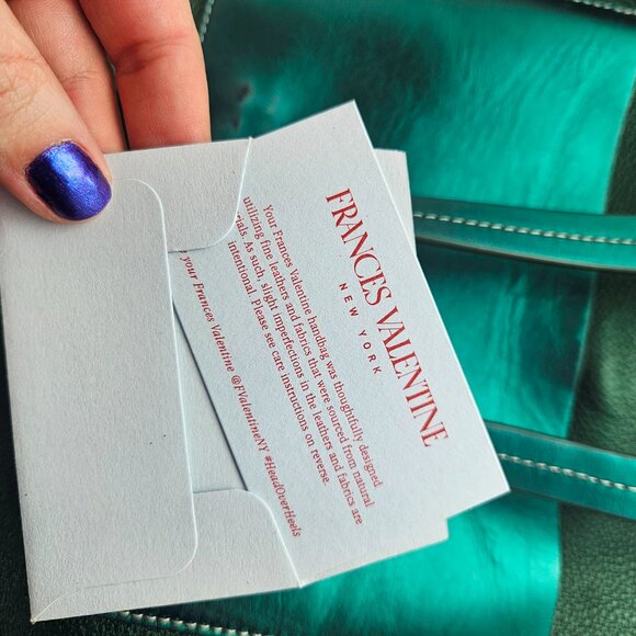 Frances Valentine Bottle Green Pebbled Leather Super Soft  Large Tote - Picture 8 of 10